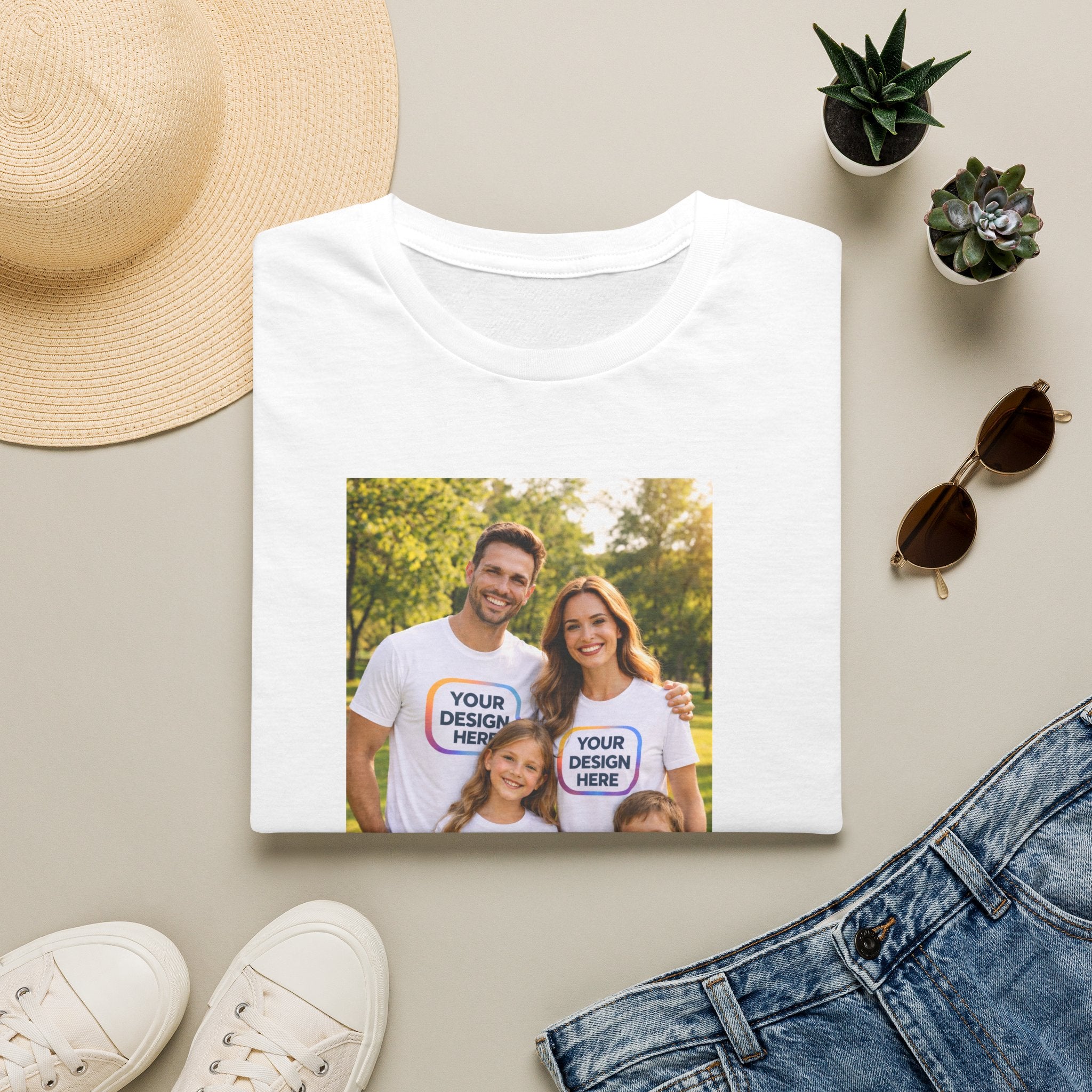 Personalized Family Photo T-Shirt — Custom "Family" Crew Tee for Reunions & Gifts