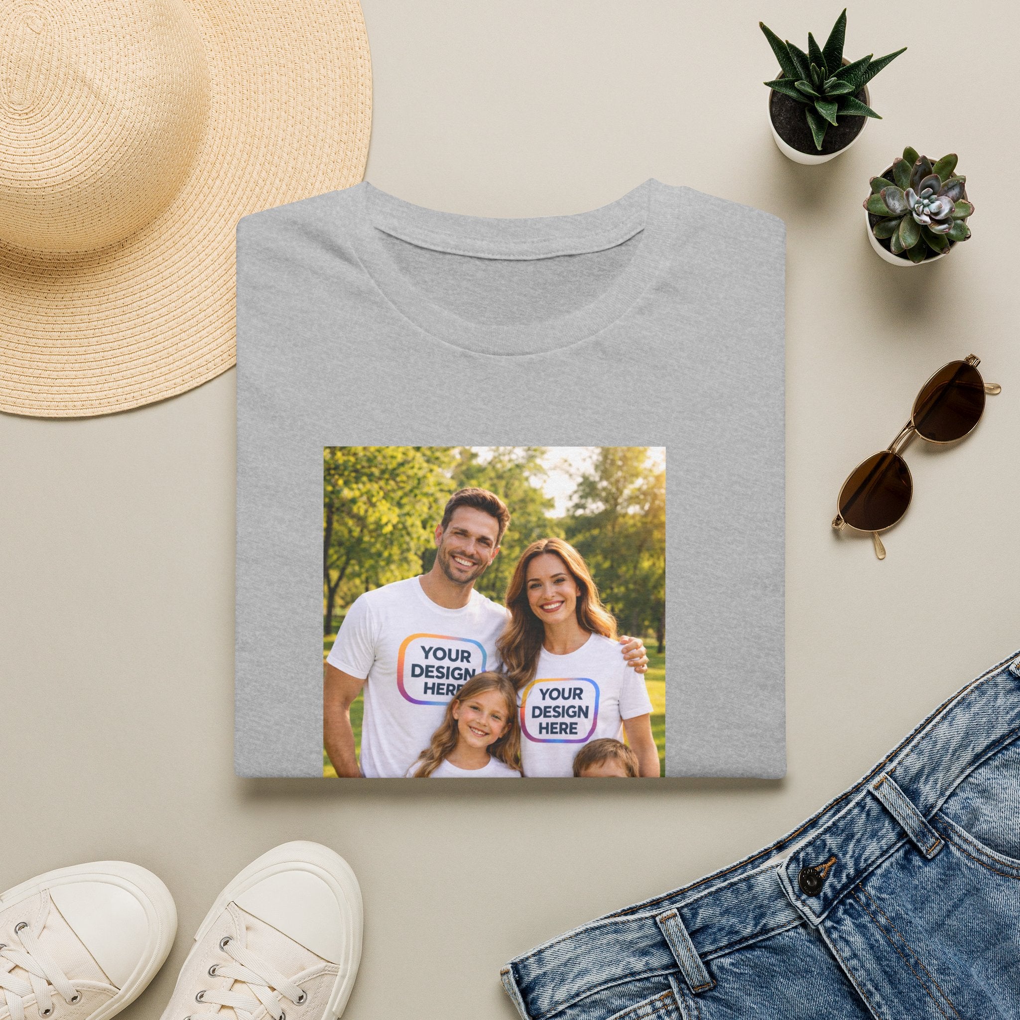 Personalized Family Photo T-Shirt — Custom "Family" Crew Tee for Reunions & Gifts