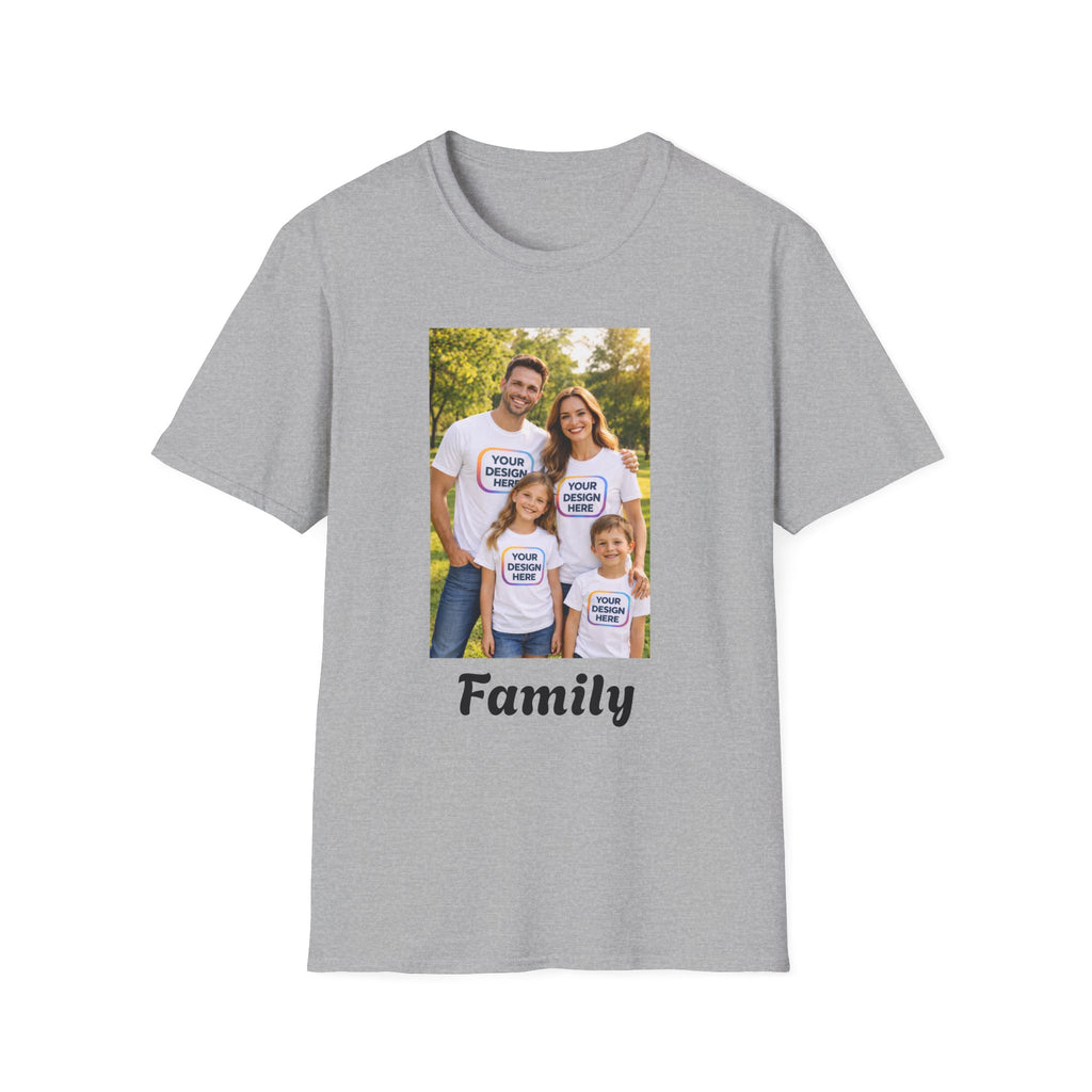 Personalized Family Photo T-Shirt — Custom "Family" Crew Tee for Reunions & Gifts